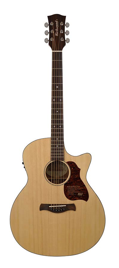 Richwood G-20-CE Master Series handgemaakte auditorium gitaar, massief sparren en mahonie, Presys I, satijn afgewerkt