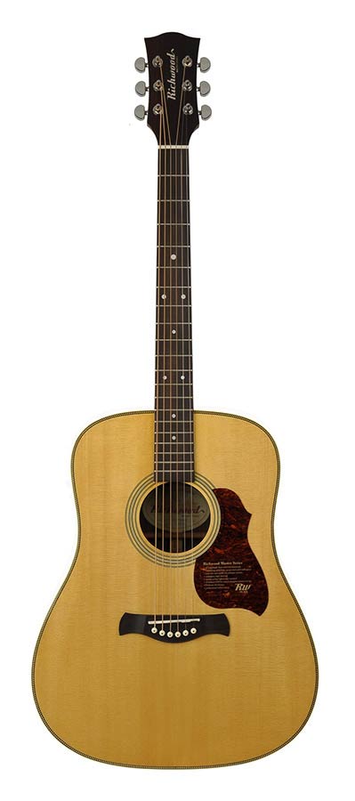 Richwood D-65-VA Master Series handgemaakte dreadnought gitaar, massief sparren en palissander, vintage aged afgewerkt