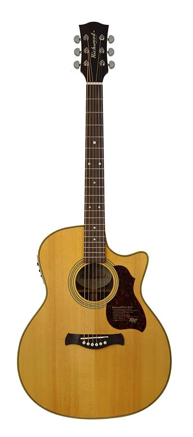 Richwood G-65-CEVA Master Series handgemaakte grand auditorium gitaar, massief sparren en palissander, cutaway, Presys 201