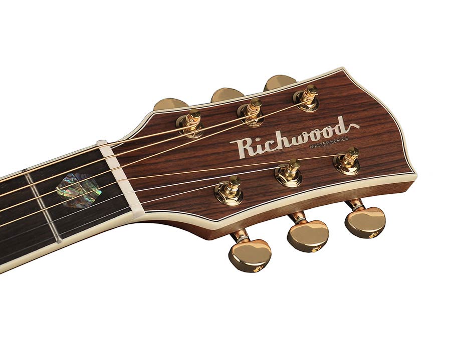 Richwood D-70-CEVA Master Series handgemaakte dreadnought gitaar, massief sparren en palissander, echte abalone, Presys 201
