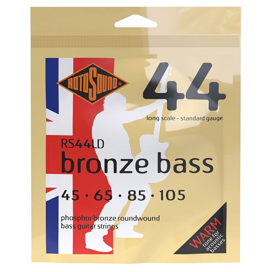 Rotosound RS44LD Bronze Bass 44 snarenset voor akoestische bas, phosphor bronze, 45-105, standard gauge