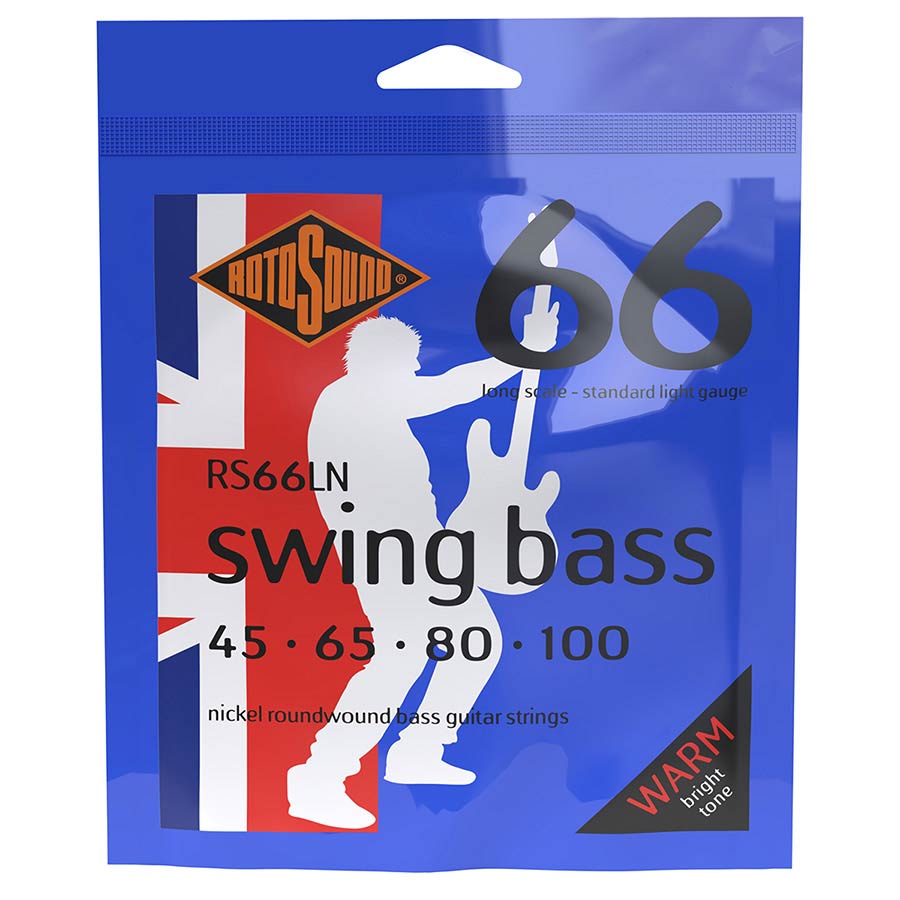 Rotosound RS66LN Swing Bass 66 snarenset elektrische basgitaar, nickel wound, 45-100, standard gauge
