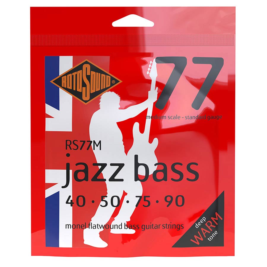 Rotosound RS77M Jazz Bass 77 snarenset elektrische basgitaar, monel flatwound, 40-90, standard gauge, medium scale