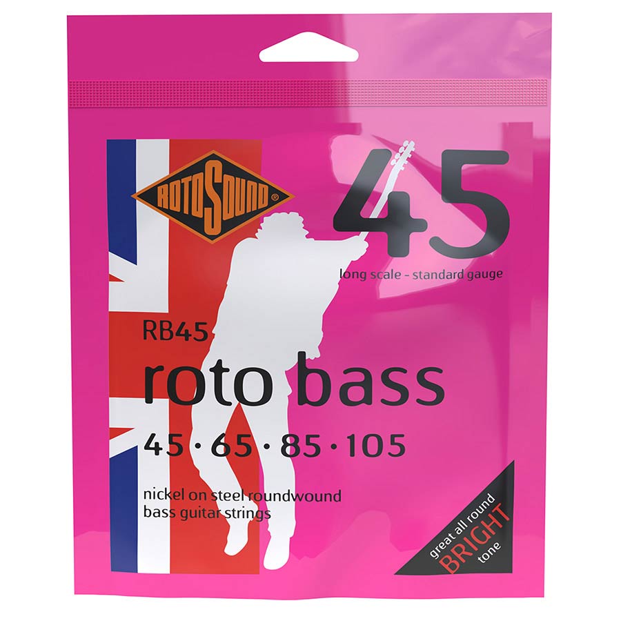 Rotosound RB45 Roto Bass snarenset elektrische basgitaar, nickel wound, 45-105, standard gauge