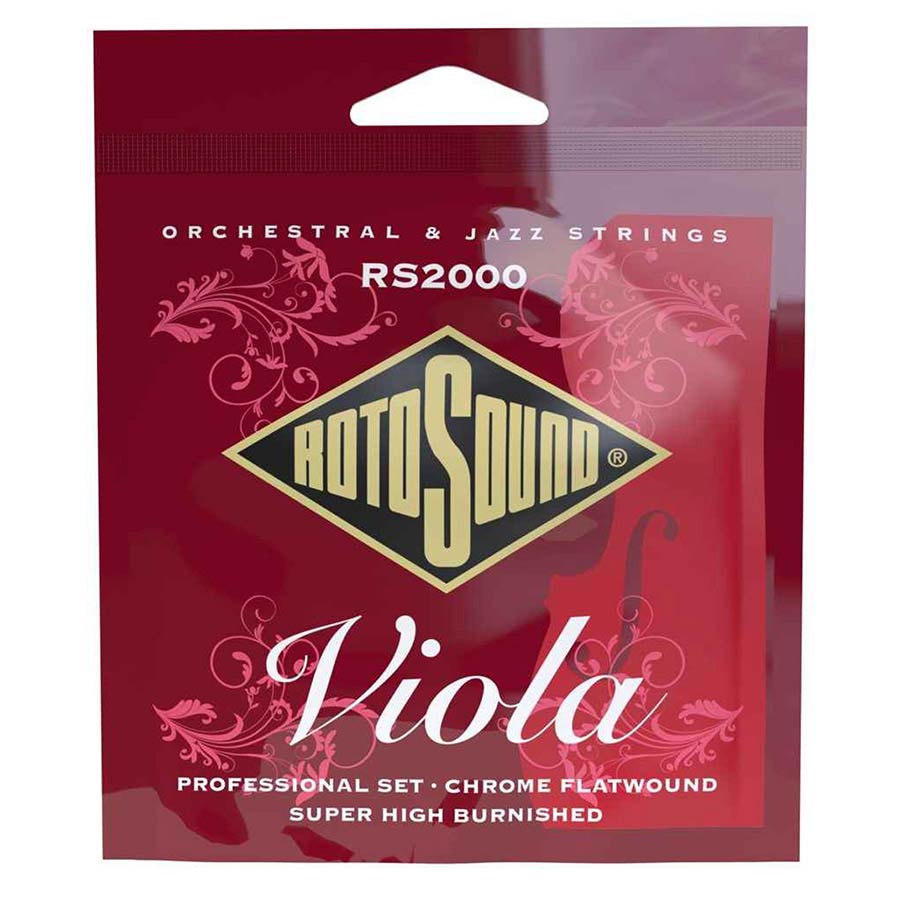 Rotosound RS2000 Orchestral & Jazz snarenset altviool, chroom, flatwound, super high burnished