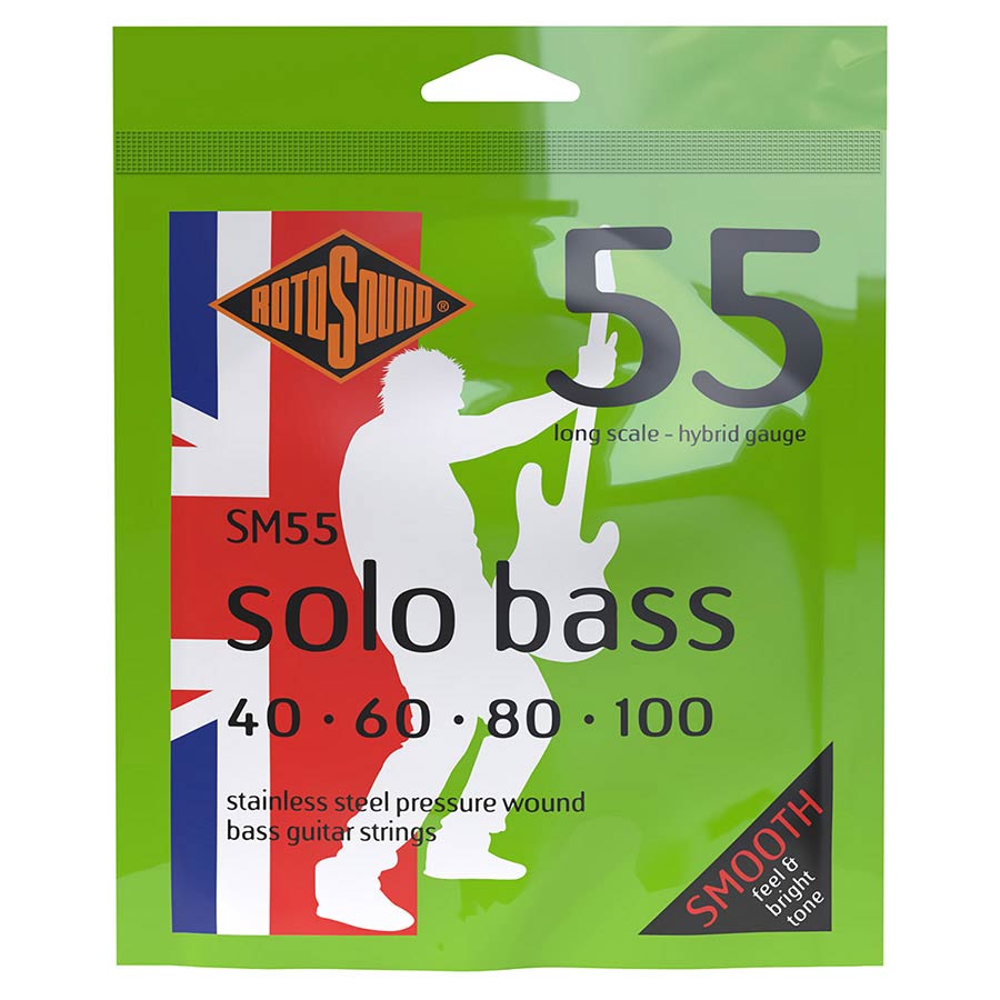 Rotosound SM55 Solo Bass 55 snarenset elektrische basgitaar, linea pressure wound, 40-100, hybrid gauge