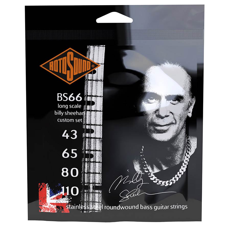 Rotosound BS66 Swing Bass 66 snarenset elektrische basgitaar, stainless steel, 43-110 billy sheehan, custom gauge