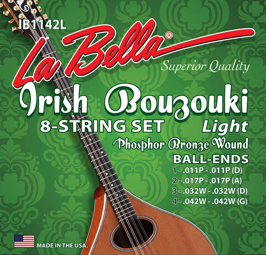 La Bella IB1142L World Folk snaren voor Ierse bouzouki, lichte spanning, 011-042