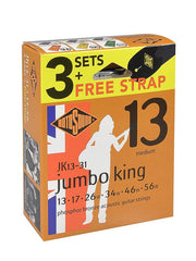 Rotosound JK13-31 Jumbo King snarenset voor akoestische gitaar, met gratis gitaarriem