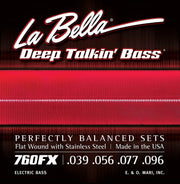 La Bella 760FX Deep Talkin' Bass flatwound bassnaren, extra lichte spanning, 039-096
