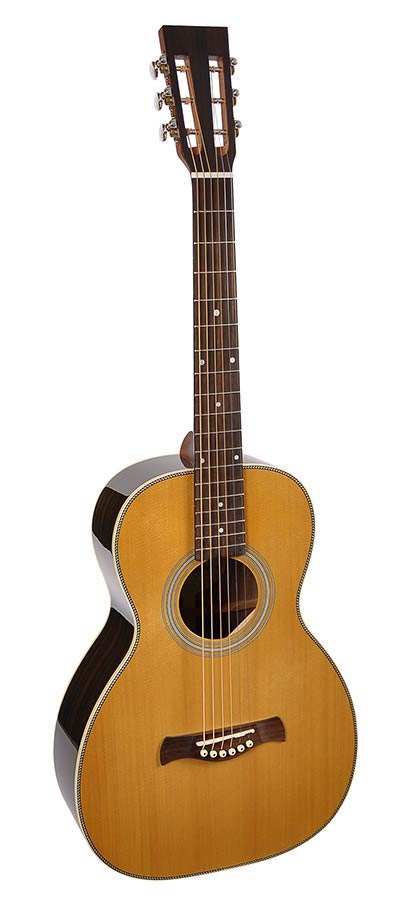 Richwood P-65-VA Master Series handgemaakte parlor gitaar, massief sparren en palissander, vintage aged afgewerkt