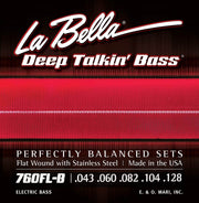 La Bella 760FL-B Deep Talkin' Bass flatwound bassnaren, lichte spanning, 043-128