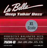 La Bella 760N-BXL Deep Talkin' Bass tape wound bassnaren, extra long scale, 060-135
