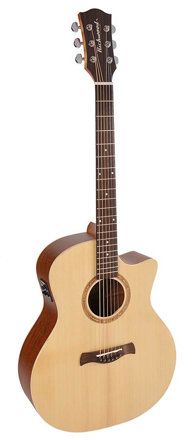 Richwood SWG-110-CE Master Series handgemaakte gitaar "Songwriter M", massief sparren en mahonie, cutaway, Fishman Presys I