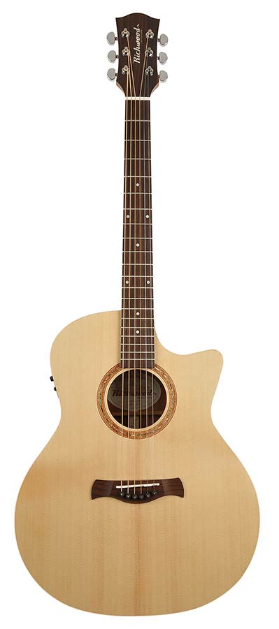 Richwood SWG-110-CE Master Series handgemaakte gitaar "Songwriter M", massief sparren en mahonie, cutaway, Fishman Presys I