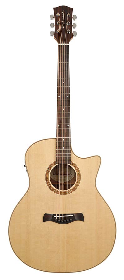 Richwood SWG-130-CE Master Series handgemaakte gitaar "Songwriter O", massief sparren en ovangkol, cutaway, Fishman Presys I