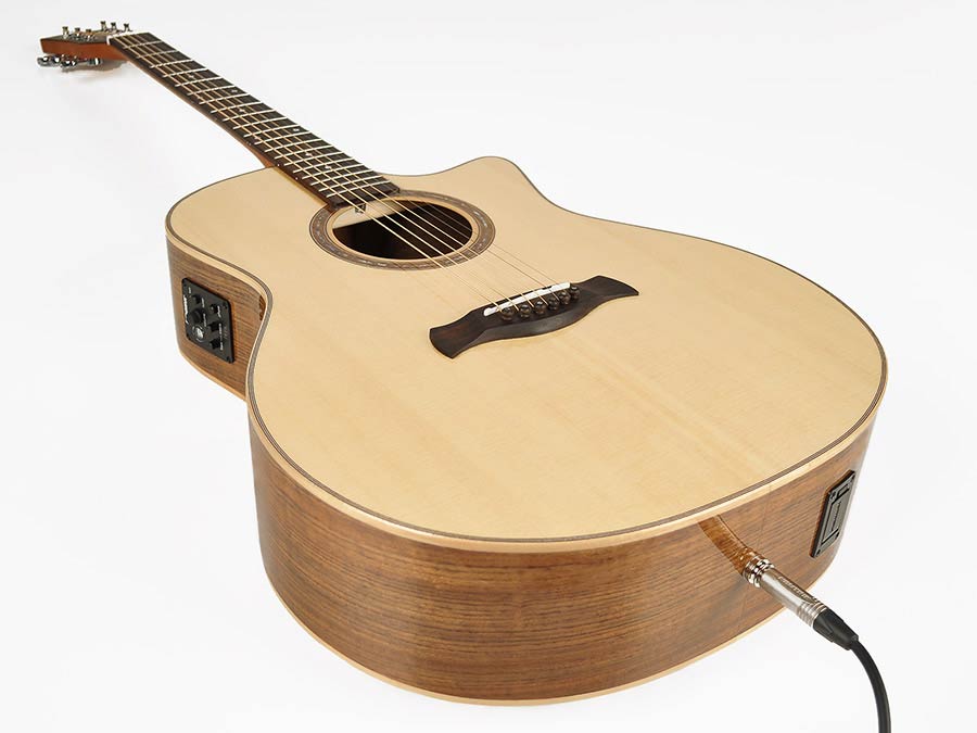 Richwood SWG-130-CE Master Series handgemaakte gitaar "Songwriter O", massief sparren en ovangkol, cutaway, Fishman Presys I