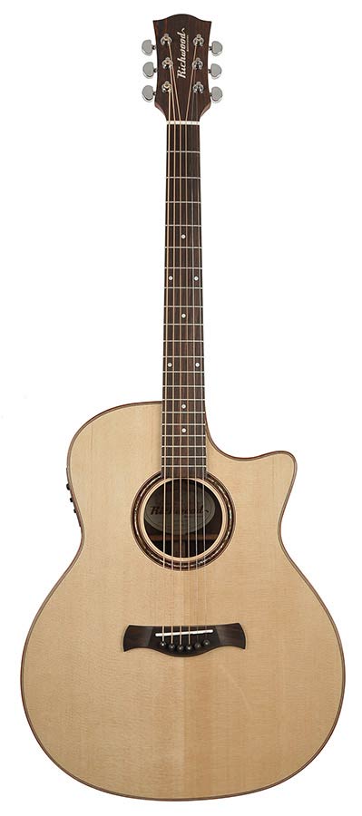 Richwood SWG-150-CE Master Series handgemaakte gitaar "Songwriter R", massief sparren en palissander, cutaway, Fishman Presys+