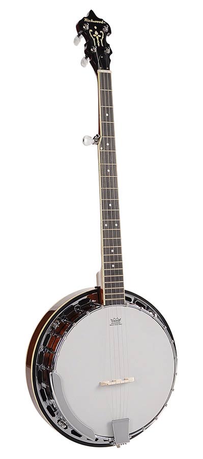 Richwood RMB-605 Heritage Series 5-snarige bluegrassbanjo, mahonie ketel, 24 beugels