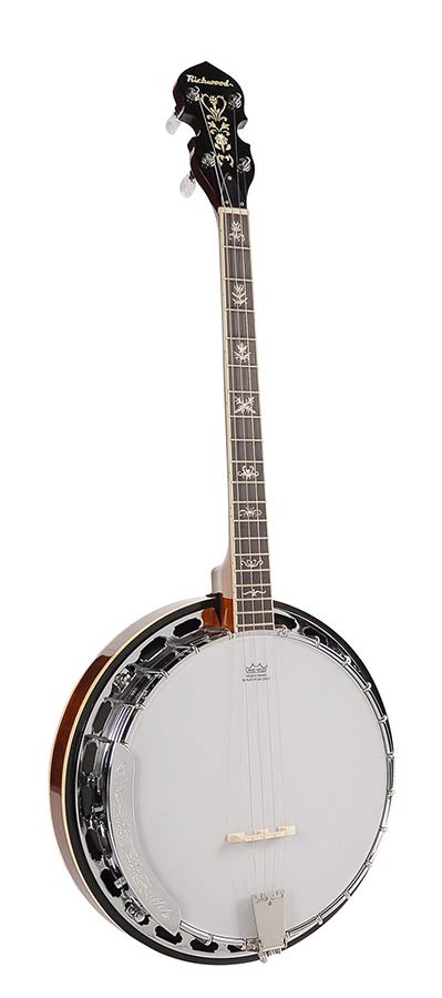 Richwood RMB-904 Heritage Series tenorbanjo 4-snarig, aluminium ketel + tonering, ebben toets, 24 beugels, 19 frets