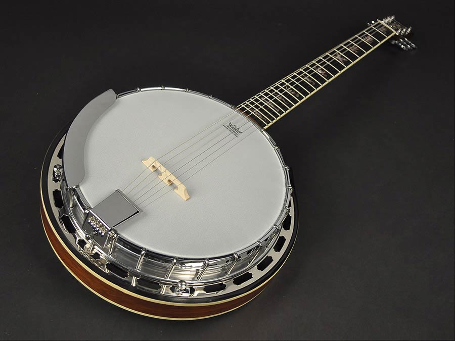 Richwood RMB-906 Heritage Series gitaarbanjo, 6-snarig, aluminium ketel en tonering, peruaans walnoten toets, 24 beugels