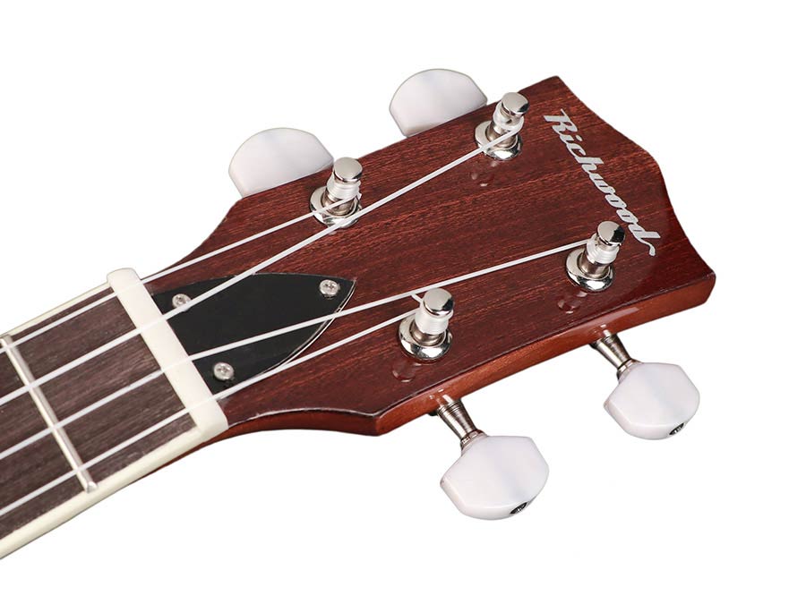 Richwood RMBU-404 Heritage Series ukelelebanjo, open achterkant, mahonie ketel, 12 beugels