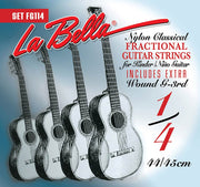 La Bella FG114 Fractional klassieke gitaarsnaren, normale spanning, 1/4, 025-048