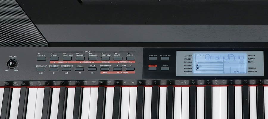 digital stage piano with accompaniment, 88 keys hammer action (GAS-II), 2 x 20 W, black