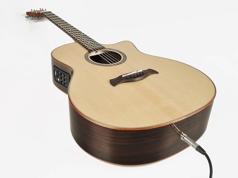 Richwood SWG-150W-CE Master Series handgemaakte gitaar "Songwriter R WIDE", massief sparren en palissander, cutaway