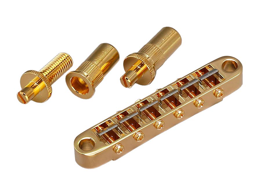 Gotoh - GTH12681 - Ti103B-T guitar bridge with titanium saddles, gold