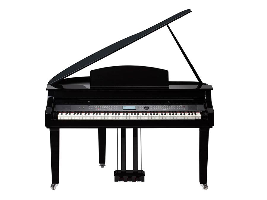 digital baby grand piano, 88 keys graded hammer action, triple sensor (GP3), 2 x 100 W, black