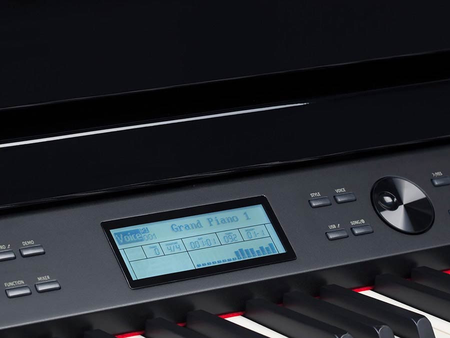 digital baby grand piano, 88 keys graded hammer action, triple sensor (GP3), 2 x 100 W, black