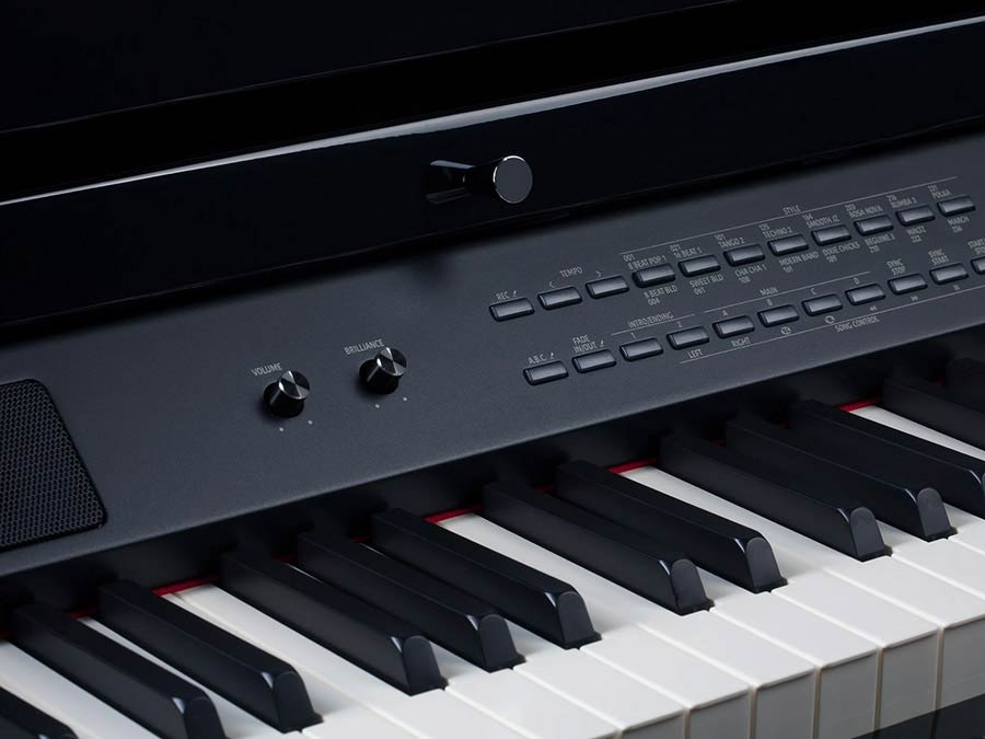 digital baby grand piano, 88 keys graded hammer action, triple sensor (GP3), 2 x 100 W, black