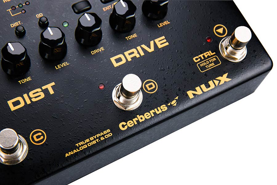 NUX: gitaar multi effect pedaal, analoge overdrive + distortion, digitale modulatie +delay, midi control
