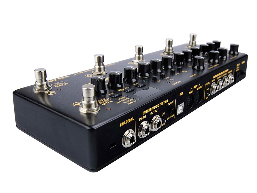 NUX: gitaar multi effect pedaal, analoge overdrive + distortion, digitale modulatie +delay, midi control