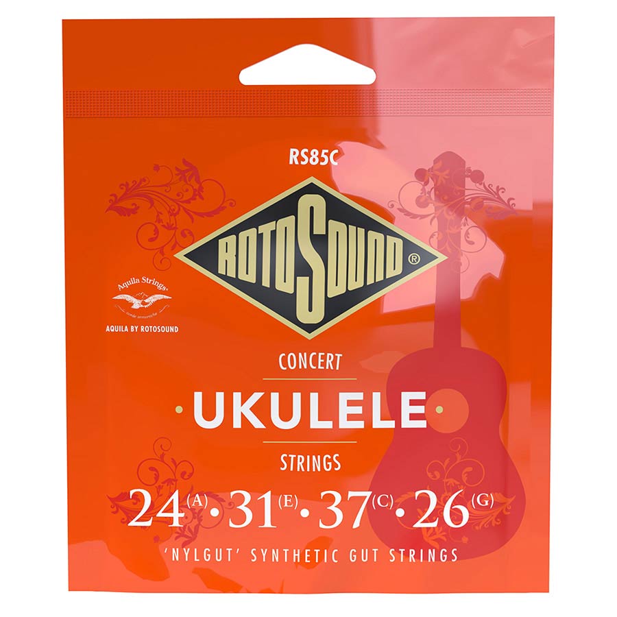 Rotosound RS85C Traditional Instruments snarenset concert ukelele 'nylgut' synthetic gut, g-c-e-a tuning, 26-31-37-26