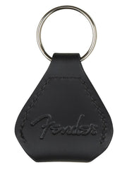 Fender leather pick holder keychain, black