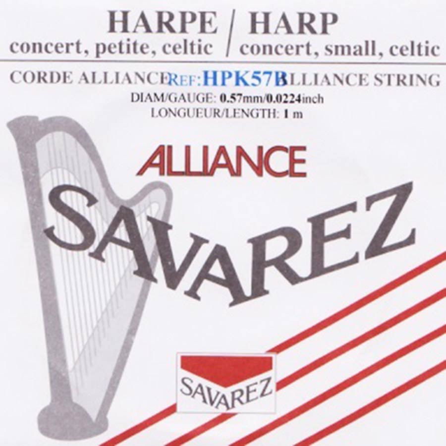 Savarez HPK57B Alliance harpsnaar voor kleine harp en concertharp 0,57 mm 1 m zwart