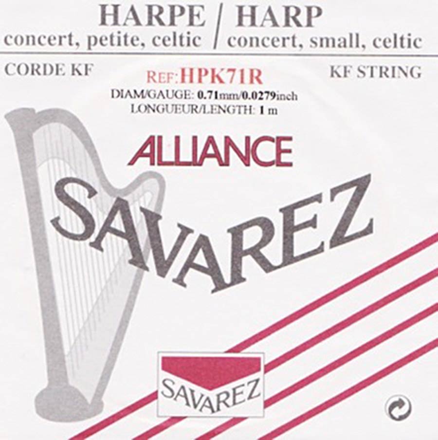 Savarez HPK71R Alliance harpsnaar voor kleine harp en concertharp 0,71 mm 1 m rood