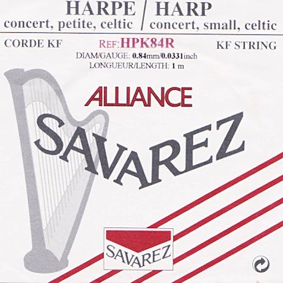 Savarez HPK84R Alliance harpsnaar voor kleine harp en concertharp 0,84 mm 1 m rood