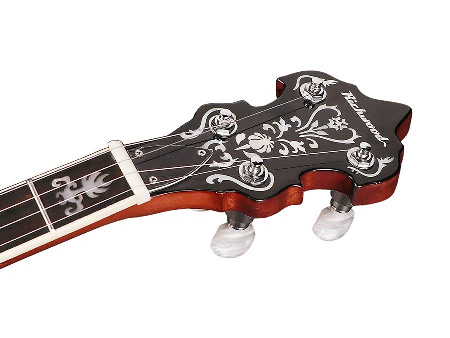 Richwood RMB-905-A Heritage Series archtop bluegrassbanjo 5-snarig, aluminium ketel + tonering, ebben toets, 24 beugels