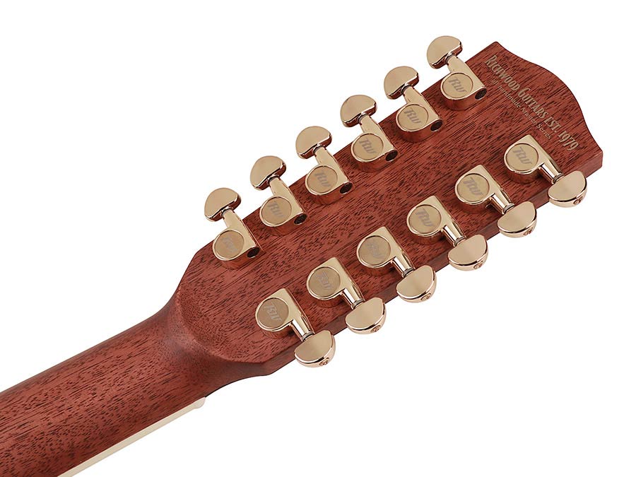 Richwood A-7012-VA Master Series handgemaakte auditorium OOO 12-snarige gitaar, massief sparren en palissander, ebbenhout toets, echt abalone