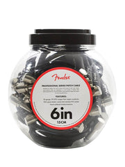 Fender pot met 20 patchkabels, zwart,6", 2x haakse jack