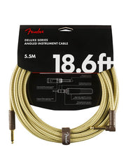 Fender instrument cable, 18.6ft, 1x angled, tweed