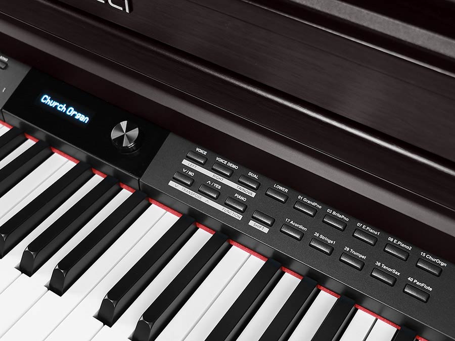 digital upright piano, 88 keys graded hammer action, triple sensor (GP3), 2 x 25 W - rosewood
