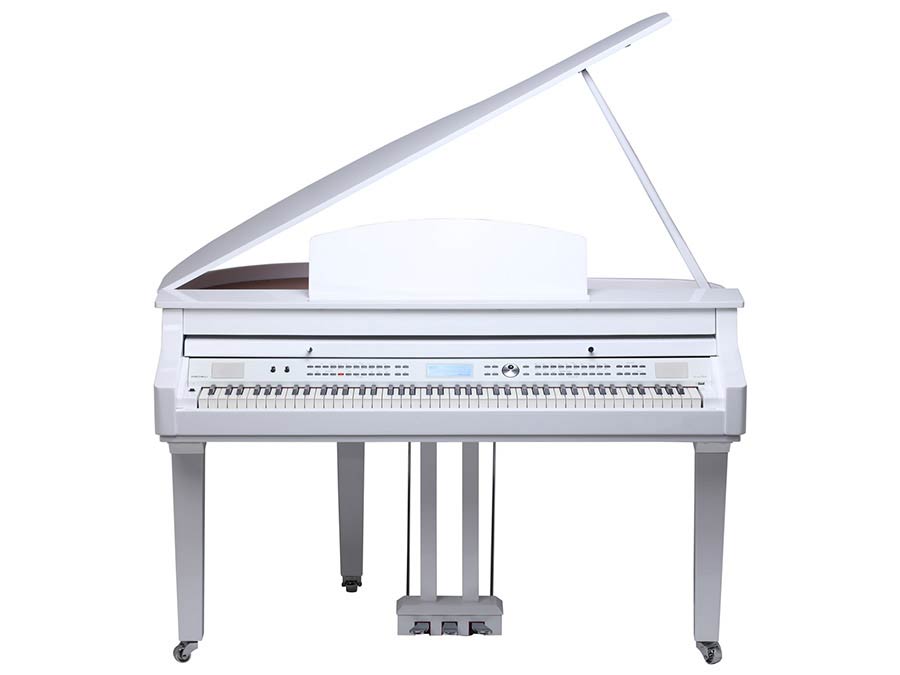 digital baby grand piano, 88 keys graded hammer action, triple sensor (GP3), 2 x 100 W, white