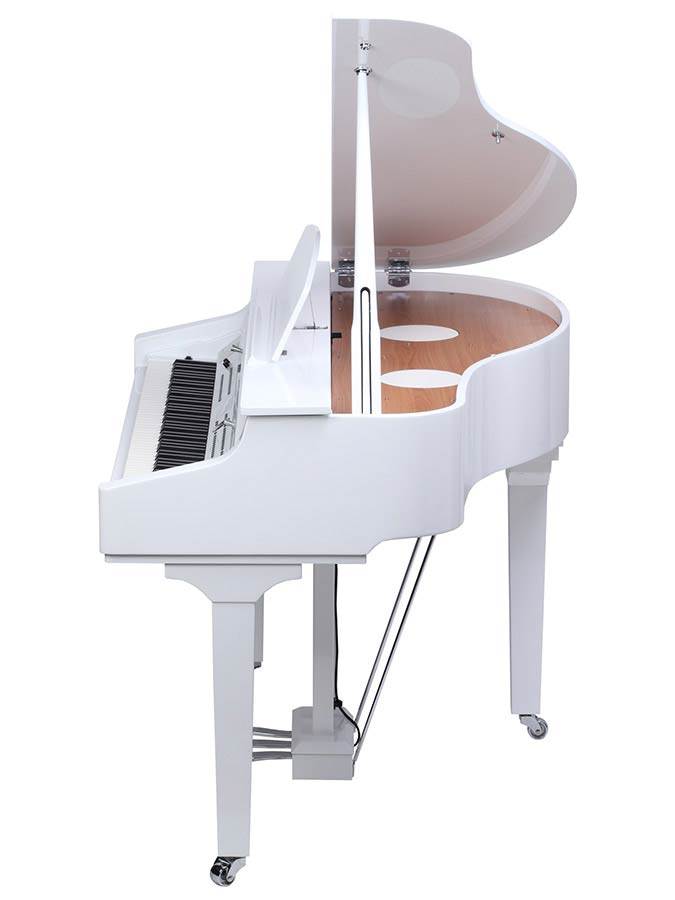 digital baby grand piano, 88 keys graded hammer action, triple sensor (GP3), 2 x 100 W, white