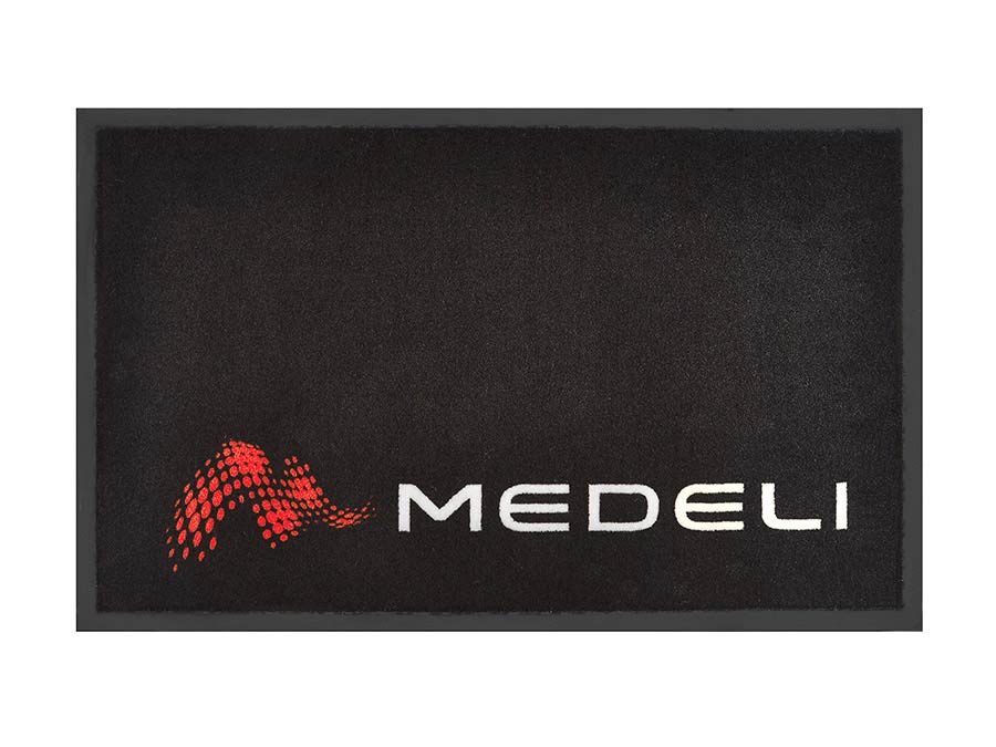 promotional mat black with logo, 100x60cm