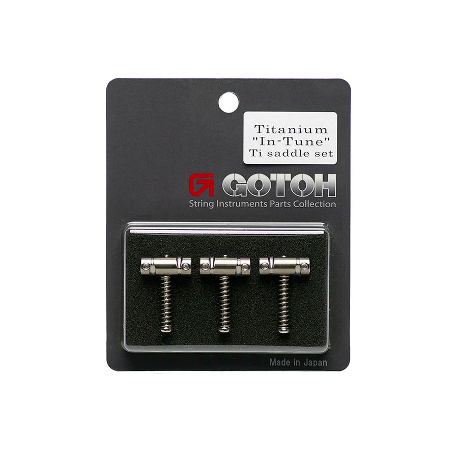 Gotoh - GTH12479 - In-Tune Ti bridge saddle with spring and bolt, solid titanium, 3 pcs afbeelding 4