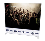 aluminum frame with 2 printed cloth screens - free standing on legs - 150x135cm